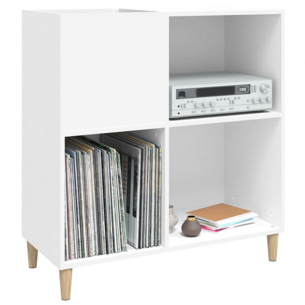 Mueble para discos madera contrachapada blanco 84.5x38x89 cm M 4