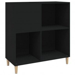 Mueble para discos madera contrachapada negro 84.5x38x89 cm H