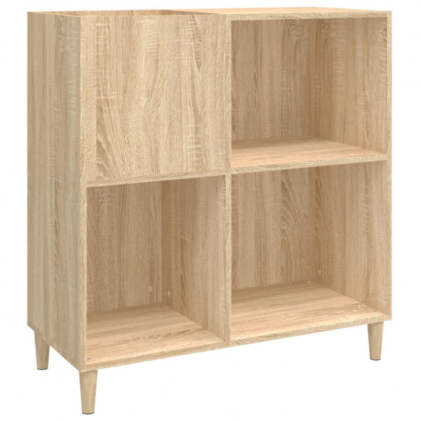 Mueble discos madera contrachapada roble Sonoma 84.5x38x89 cm M 2