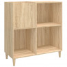 Mueble discos madera contrachapada roble Sonoma 84.5x38x89 cm 2