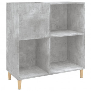 Mueble discos madera contrachapada gris hormigón 84.5x38x89 cm H