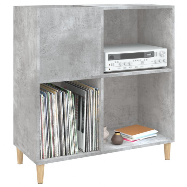 Mueble discos madera contrachapada gris hormigón 84.5x38x89 cm M 4