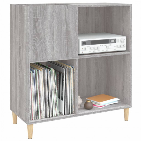 Mueble discos madera contrachapada gris Sonoma 84.5x38x89 cm M 4