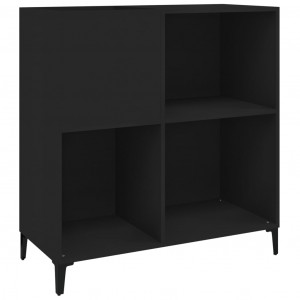 Mueble para discos madera contrachapada negro 84.5x38x89 cm H
