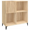 Mueble discos madera contrachapada roble Sonoma 84.5x38x89 cm 2