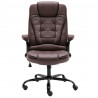 Cadeira de escritório couro artificial castanho-escuro 2
