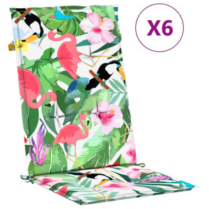 Almofadões cadeira de encosto alto 6 pcs tecido multicor H