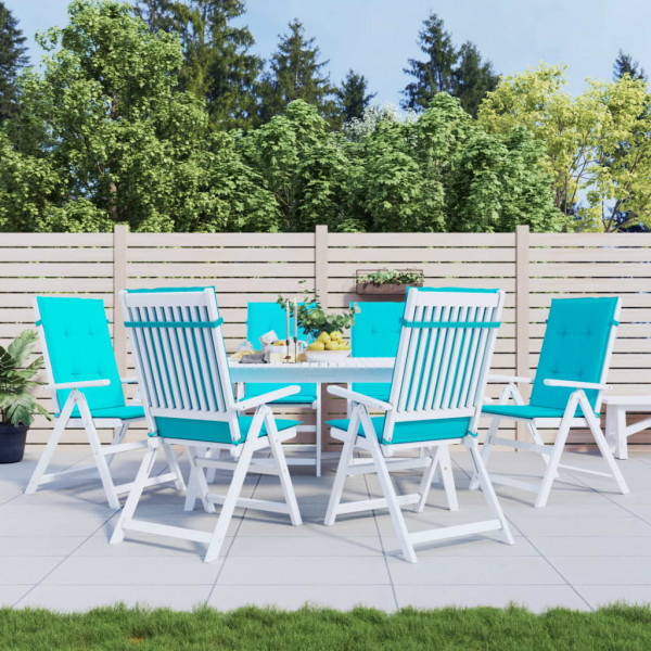 Cojines para sillas con respaldo alto 6 uds tela turquesa D