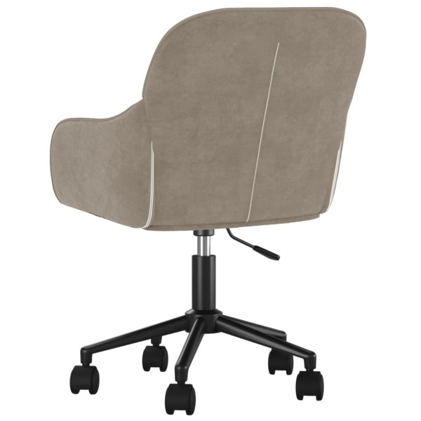 Silla de oficina giratoria de terciopelo gris claro M 5