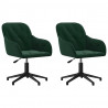Cadeiras de jantar giratorias 2 pcs veludo verde-escuro 2