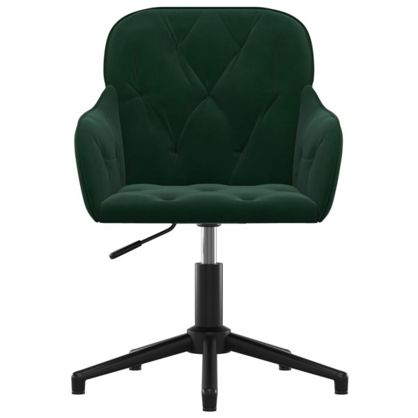Cadeiras de jantar giratorias 2 pcs veludo verde-escuro M 4