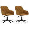 Sillas de comedor giratorias 2 unidades terciopelo marrón 2