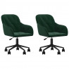Cadeiras de jantar giratorias 2 pcs veludo verde-escuro 2