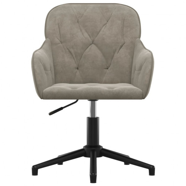 Silla de oficina giratoria de terciopelo gris claro M 2