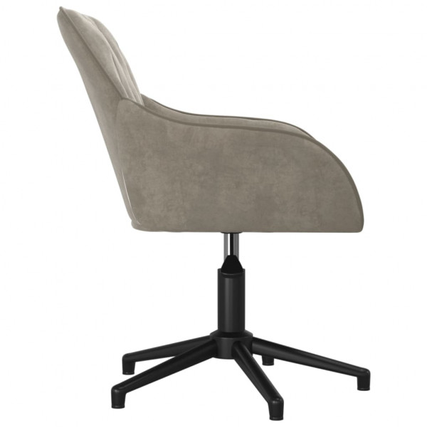 Silla de oficina giratoria de terciopelo gris claro M 4