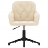 Silla de oficina giratoria de terciopelo color crema 3