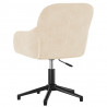Silla de oficina giratoria de terciopelo color crema 5
