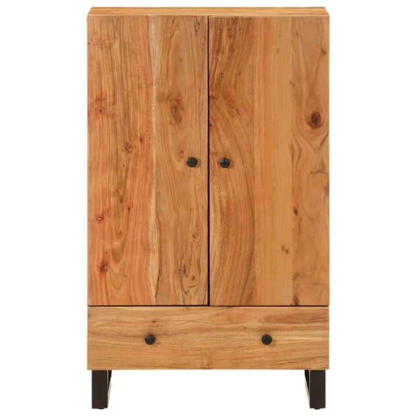 Aparador con cajón hierro y madera maciza acacia 60x33x100 cm M 3