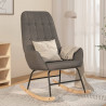 Silla mecedora de tela gris claro 1