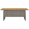 Mesa de jardín madera maciza acacia y ratán gris 100x50x43/63cm 3
