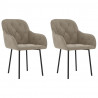 Cadeiras de jantar 2 pcs veludo cinzento-claro 2