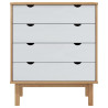 Cajonera OTTA madera maciza pino marrón y blanco 76.5x39.5x90cm 3