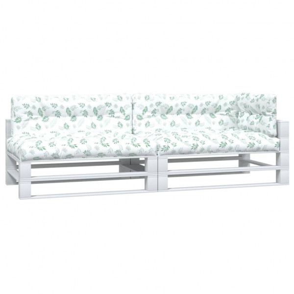 Almofadões p/ paletes 2 pcs tecido padrão de folhas M 3