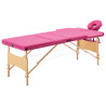 Mesa de massagens dobrável 3 zonas madeira rosa 1