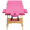 Camilla de masaje plegable 3 zonas madera rosa 4