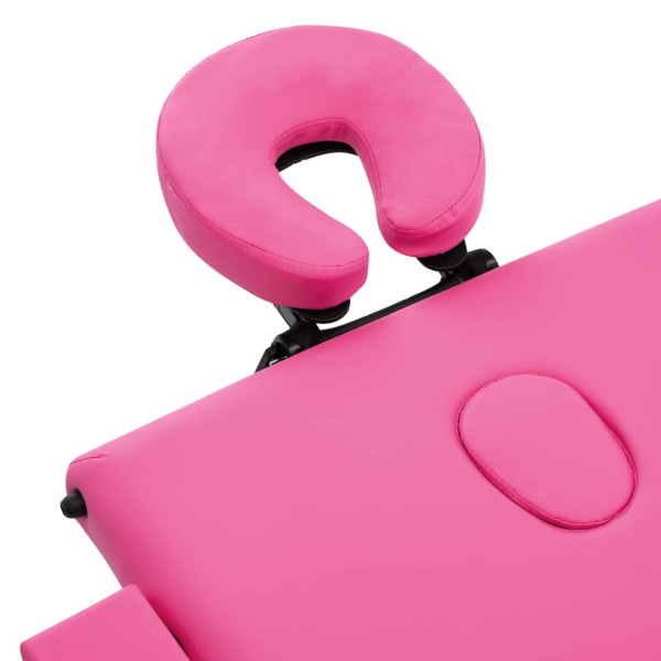 Mesa de massagens dobrável 3 zonas madeira rosa M 5