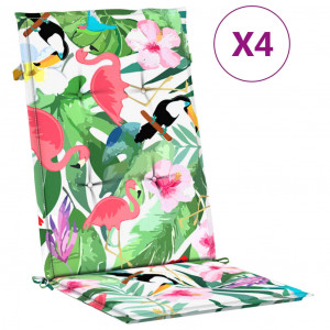 Cojines para sillas con respaldo alto 4 uds tela multicolor H