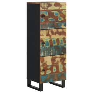 Aparador com 3 portas em ferro e madeira maciça reciclada 40x33x110cm H