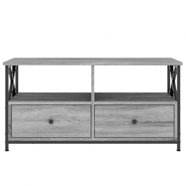Mueble TV hierro y madera contrachapada gris Sonoma 90x33x45 cm M 5