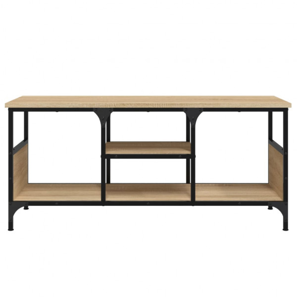Mueble TV hierro madera contrachapada roble Sonoma 100x35x45 cm M 5