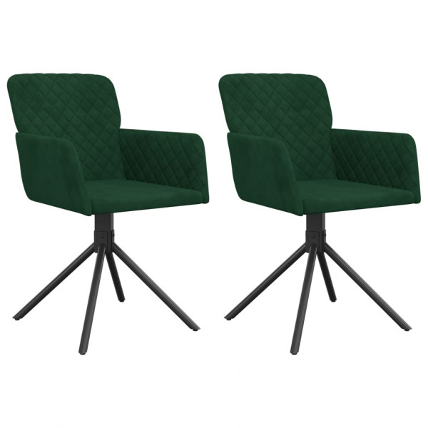 Sillas de comedor giratorias 2 unidades terciopelo verde oscuro M 2