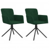 Cadeiras de jantar giratorias 2 pcs veludo verde-escuro 2