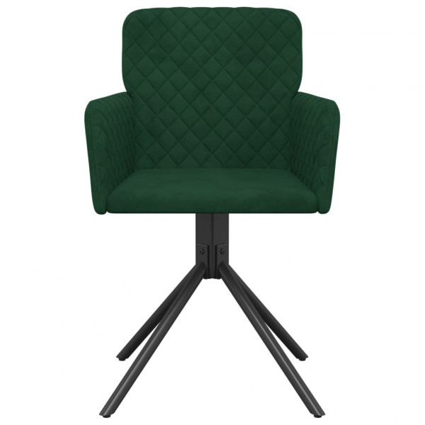 Cadeiras de jantar giratorias 2 pcs veludo verde-escuro M 4