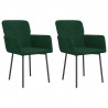 Cadeiras de jantar 2 pcs veludo verde-escuro 2
