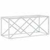 Mesa de centro acero inoxidable y vidrio 110x45x45 cm 2