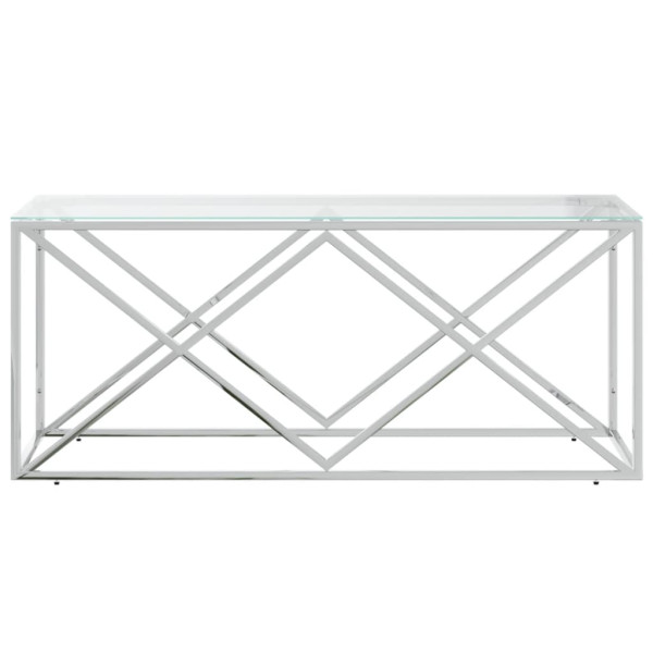 Mesa de centro 110x45x45 cm aço inoxidável e vidro M 3