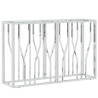 Mesa consola acero inoxidable y vidrio 110x30x70 cm 2