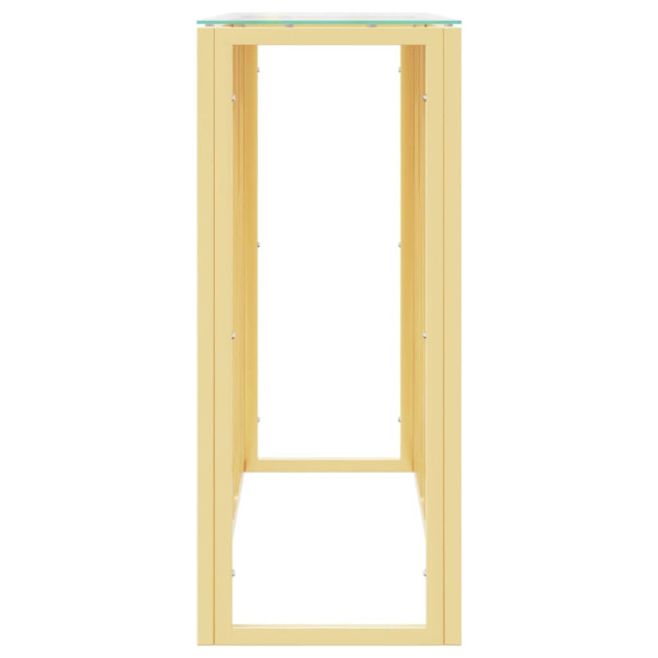 Mesa consola 110x30x70 cm aço inoxidável e vidro M 4