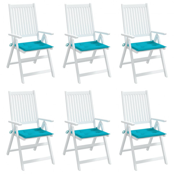 Cojines para silla de jardín 6 uds tela turquesa 50x50x3 cm M 3