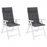 Cojines de silla respaldo alto 2 uds tela Oxford gris antracita 4