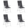 Cojines de silla respaldo alto 4 uds tela Oxford gris antracita 4