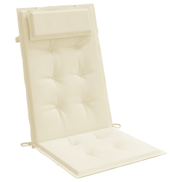 Cojines de silla respaldo alto 4 uds tela Oxford color crema M 3