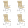 Cojines de silla con respaldo alto 4 uds tela Oxford beige 4
