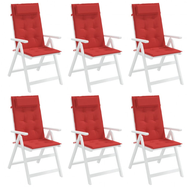 Cojines de silla con respaldo alto 6 uds tela Oxford rojo M 4