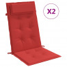 Cojines de silla con respaldo alto 2 uds tela Oxford rojo 2