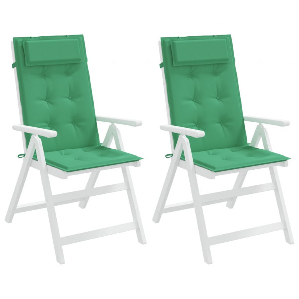Cojines de silla con respaldo alto 2 uds tela Oxford verde M 4
